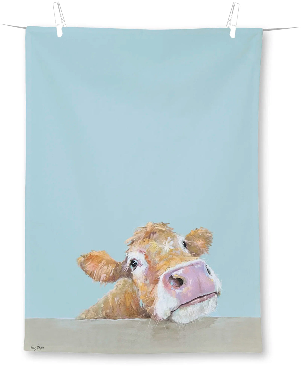 Viskestykke Ko Cow Bella Light Blue Viskestykke IHR