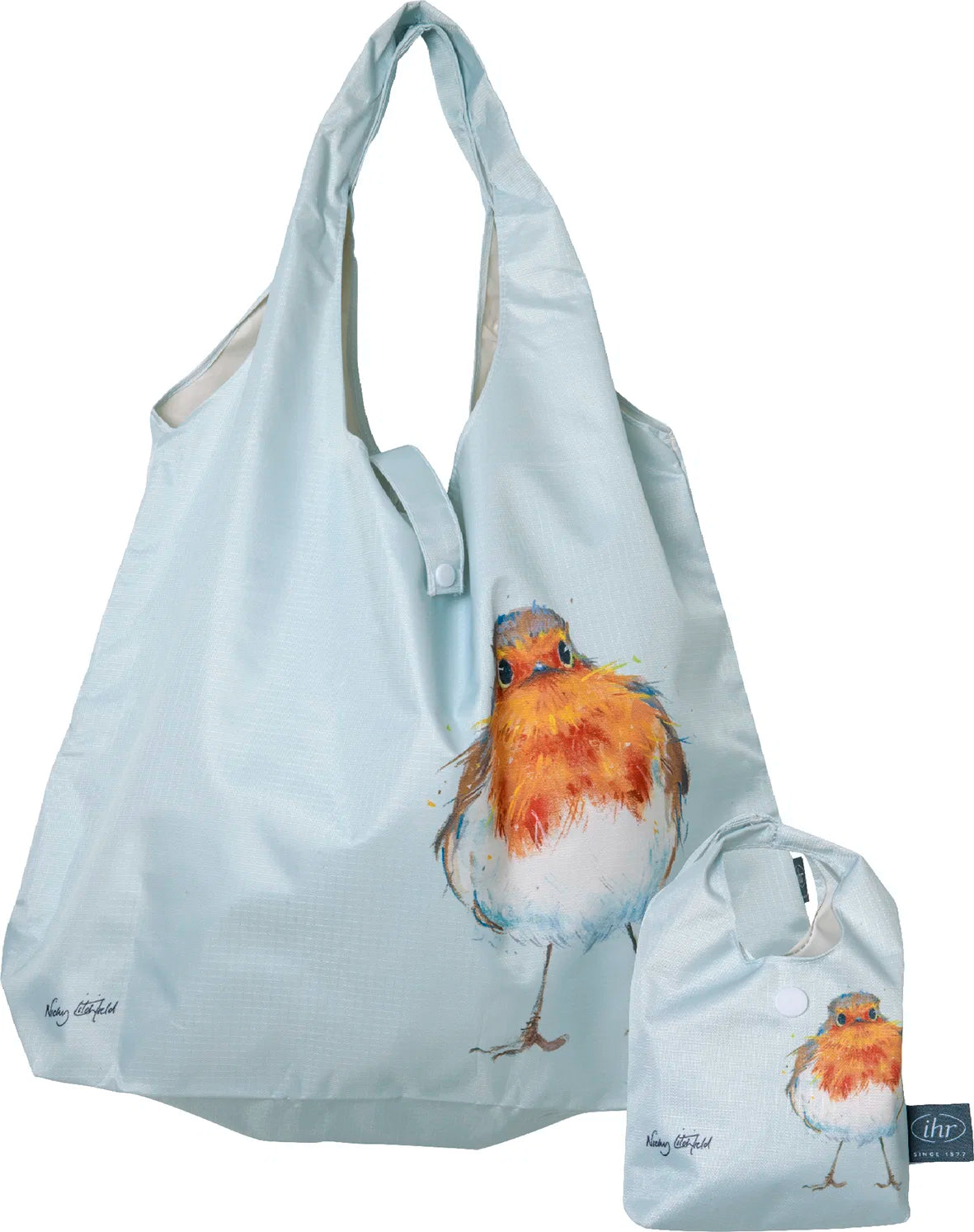 Shopper med rødhals – Robin Chico Light Blue Shopper IHR