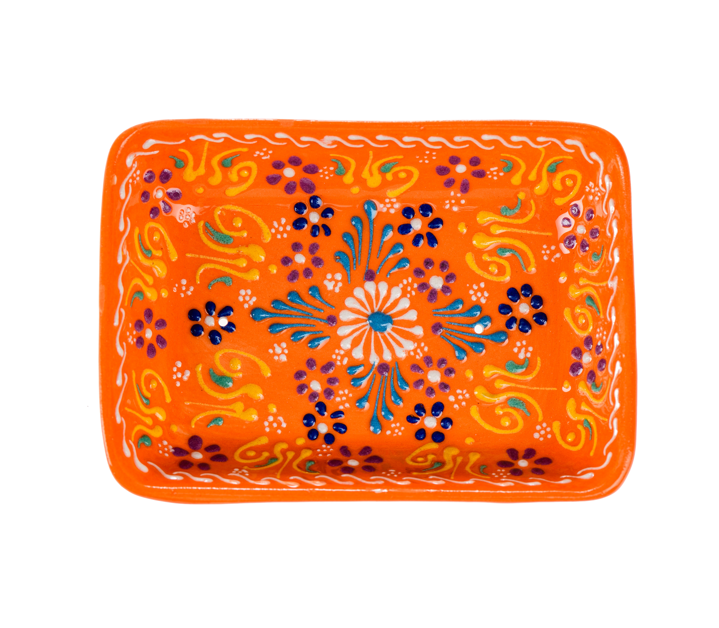 Håndlavet Keramisk Sæbeskåle med Dræn - Farverig Håndmalet Sæbeholder sæbeskål Ottoman