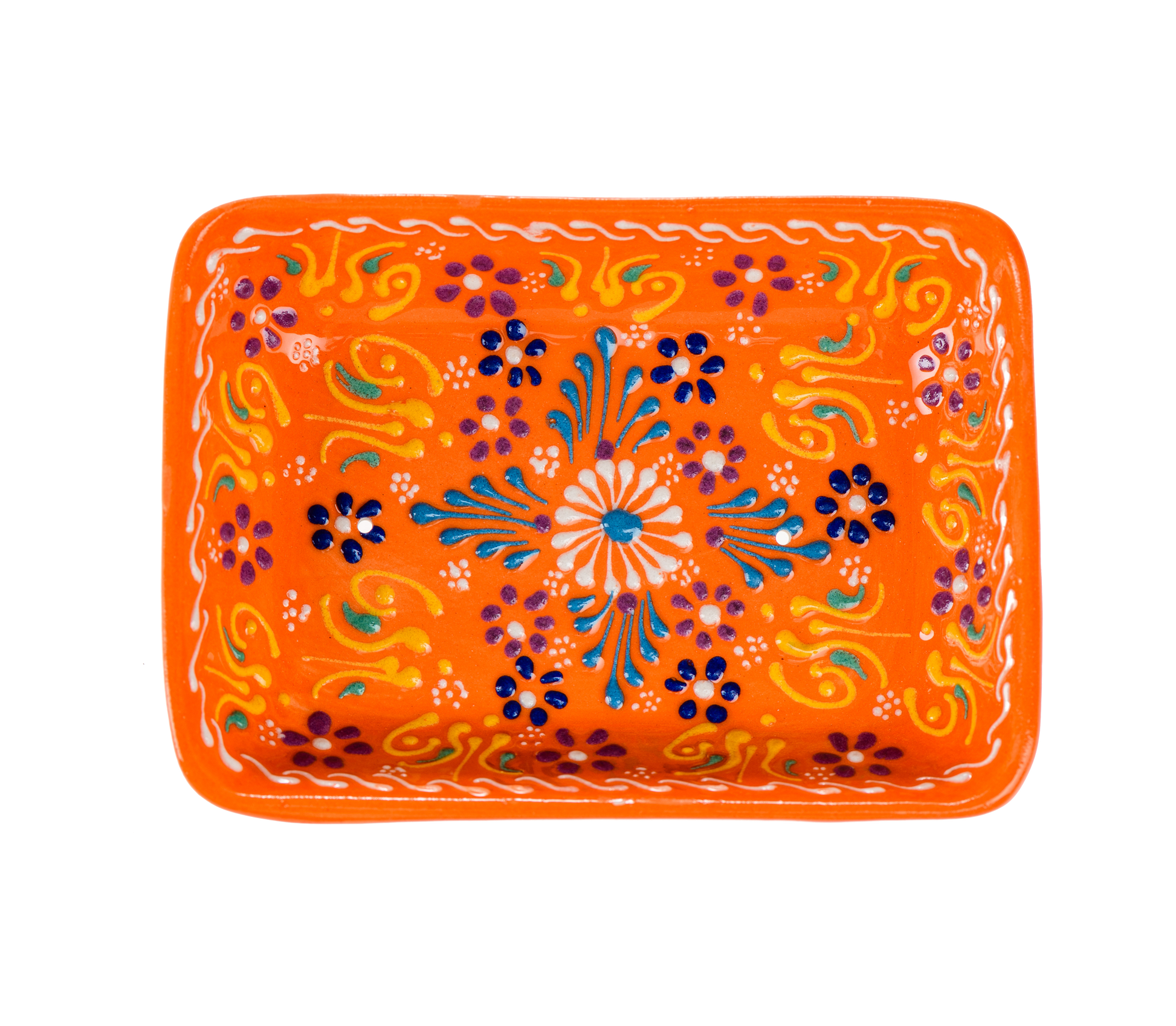 Håndlavet Keramisk Sæbeskåle med Dræn - Farverig Håndmalet Sæbeholder sæbeskål Ottoman