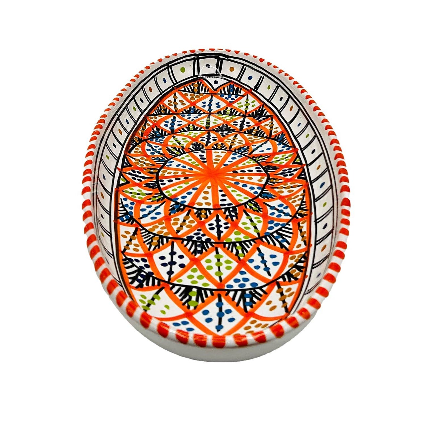 Håndmalet Tunesisk Keramikfad Orange - 40x20 cm Etnico del Mondo