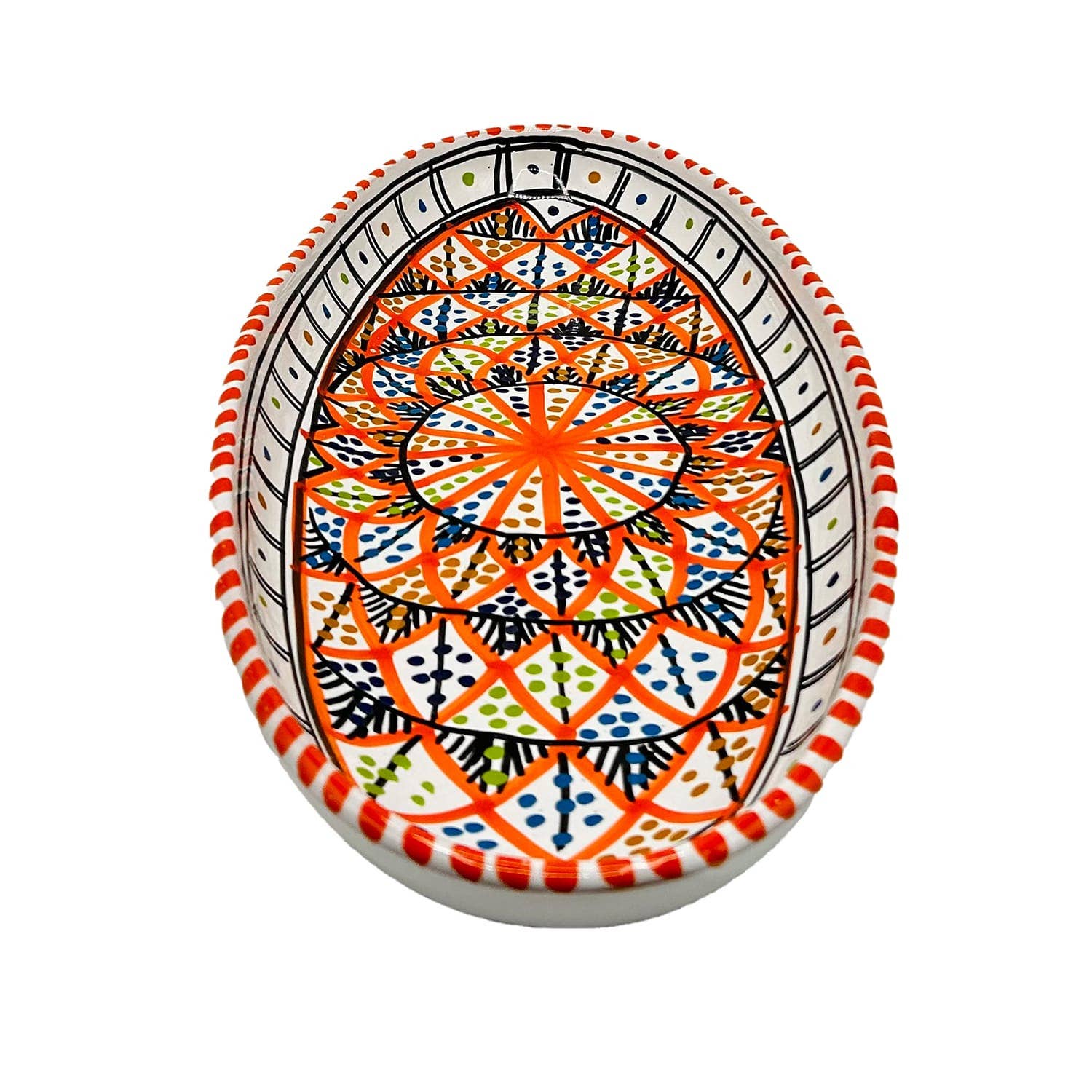 Håndmalet Tunesisk Keramikfad Orange - 40x20 cm Etnico del Mondo