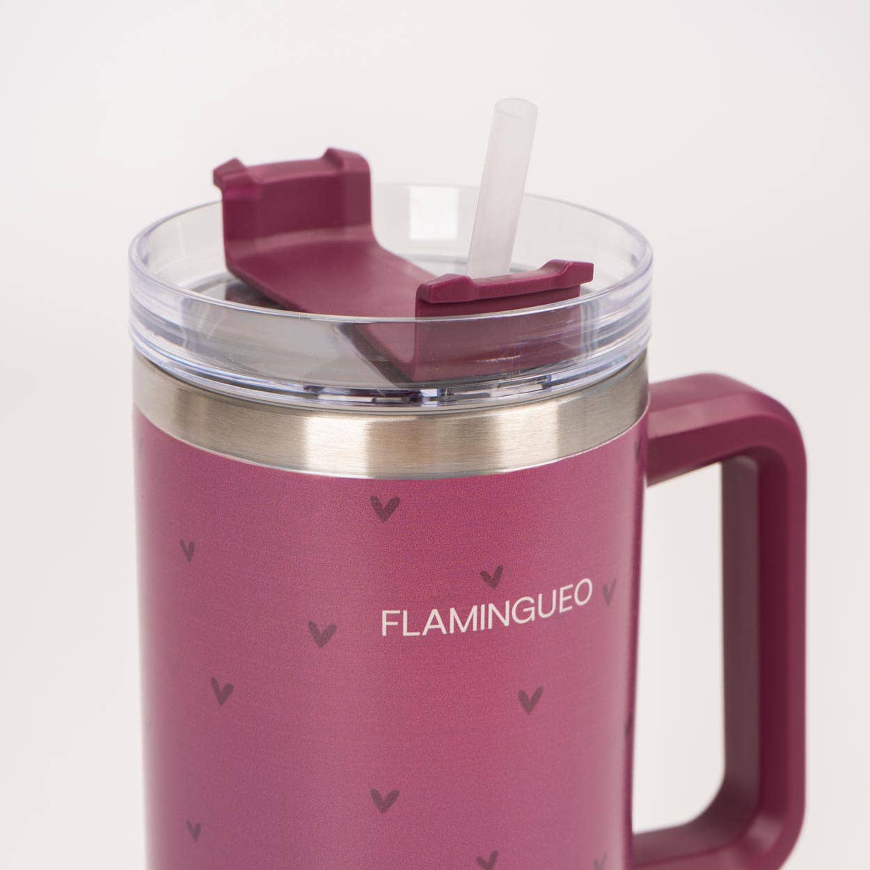 Bourgogne termoflaske i rustfrit stål med små hjerter Flamingueo
