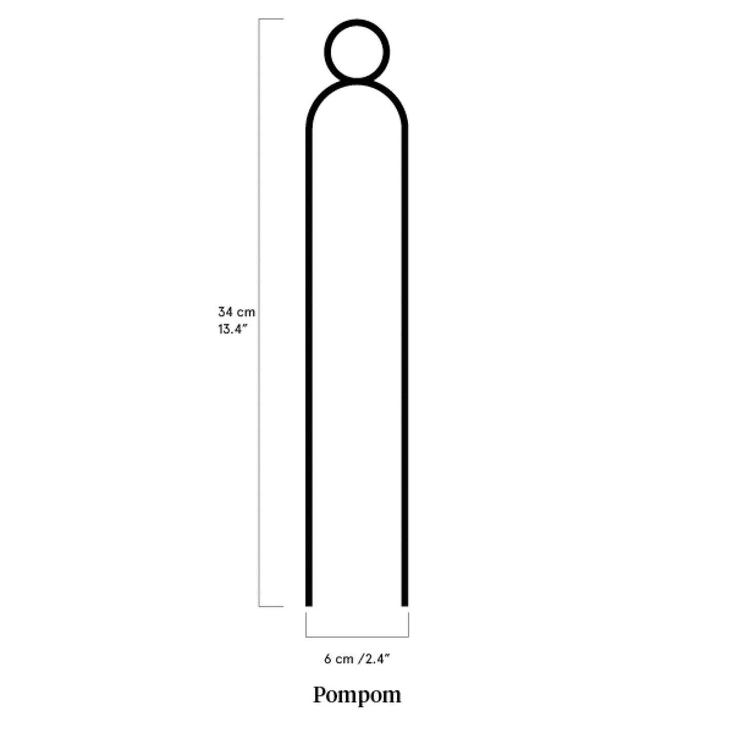 Botanopia Mini Plantepind Pompom – Sort, Genanvendt Aluminium Botanopia