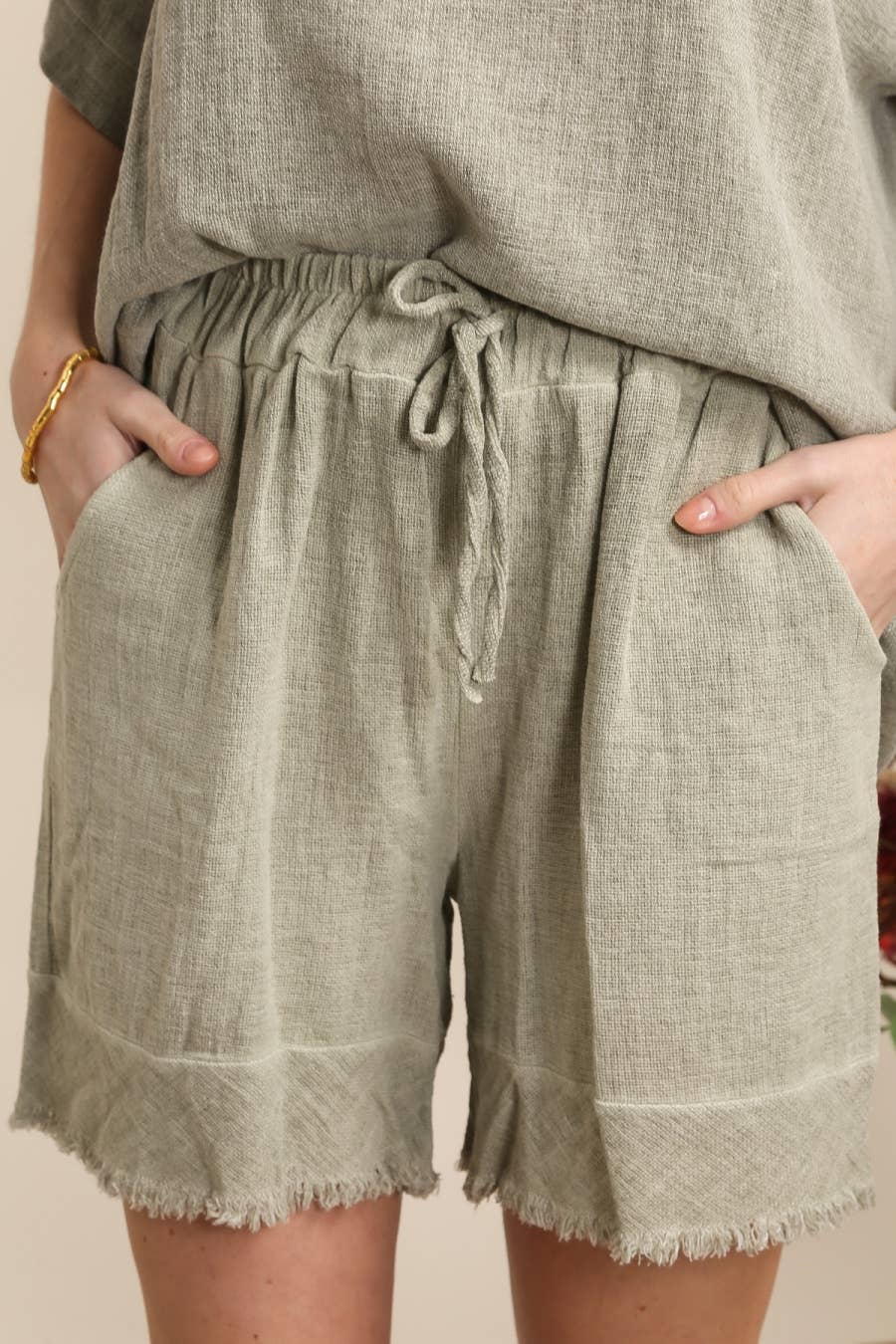 Shorts i 50% bomuld og 50% hør – LÉA & LUC