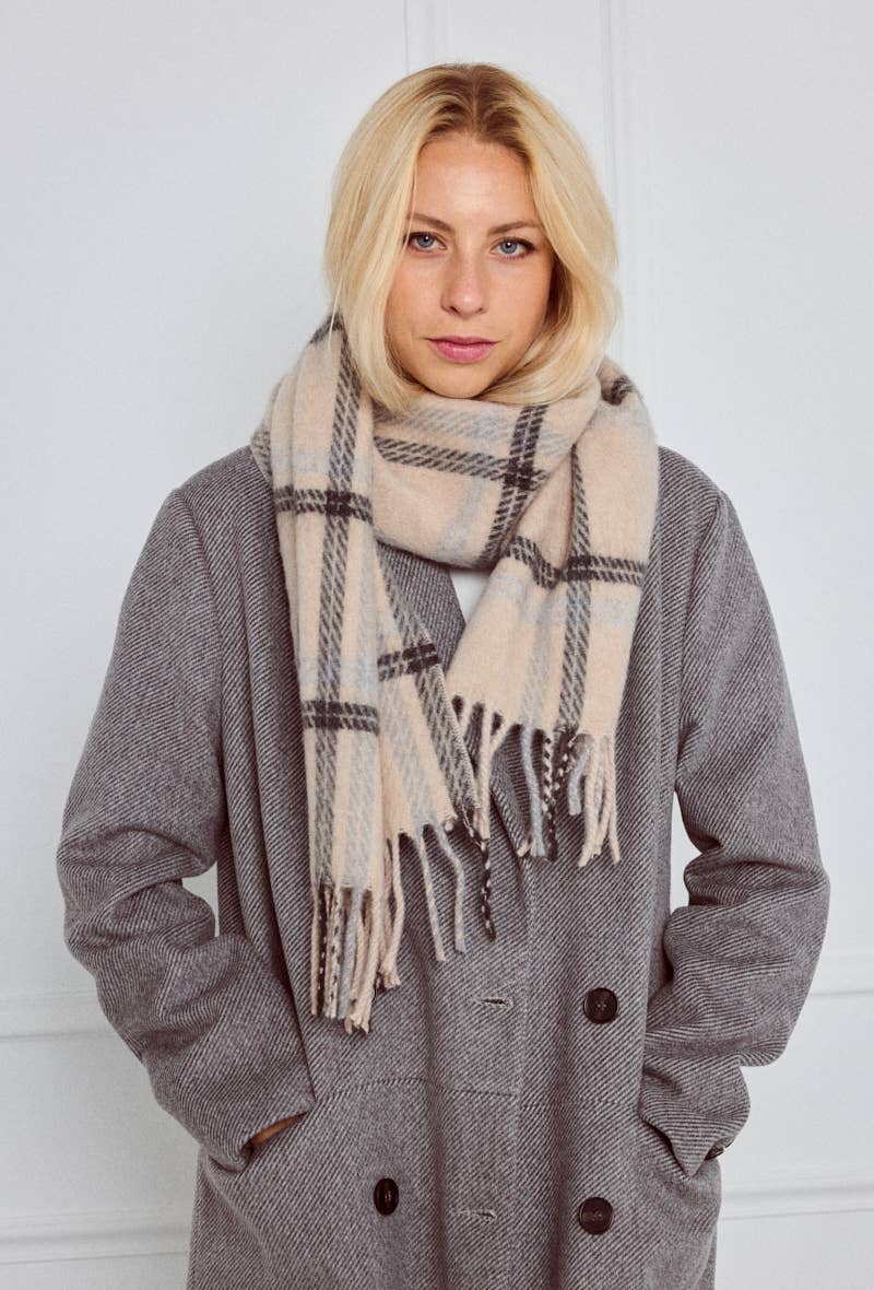 Tørklæde med store tern BYREN | ÉLINE L'ATELIER