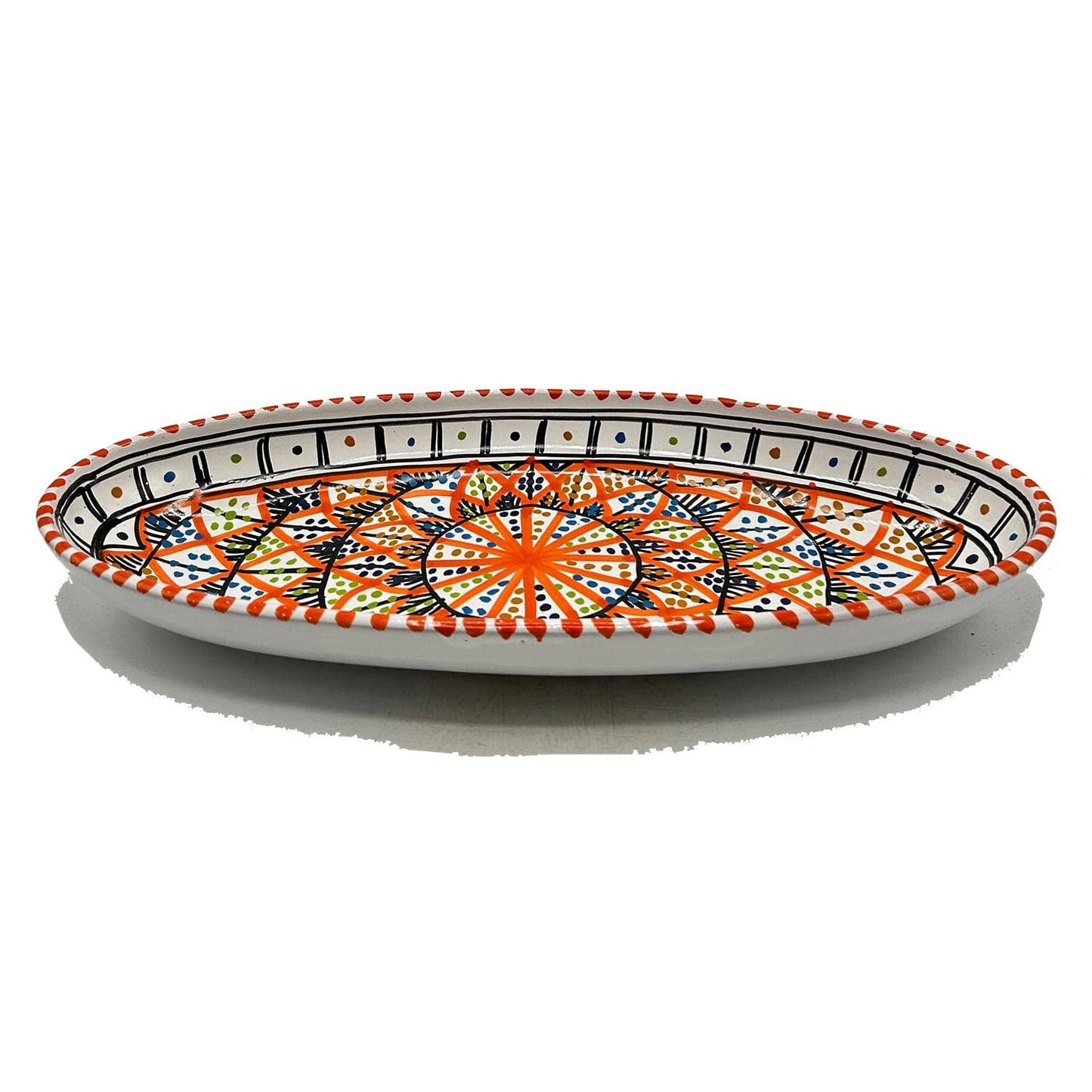 Håndmalet Tunesisk Keramikfad Orange - 40x20 cm Etnico del Mondo