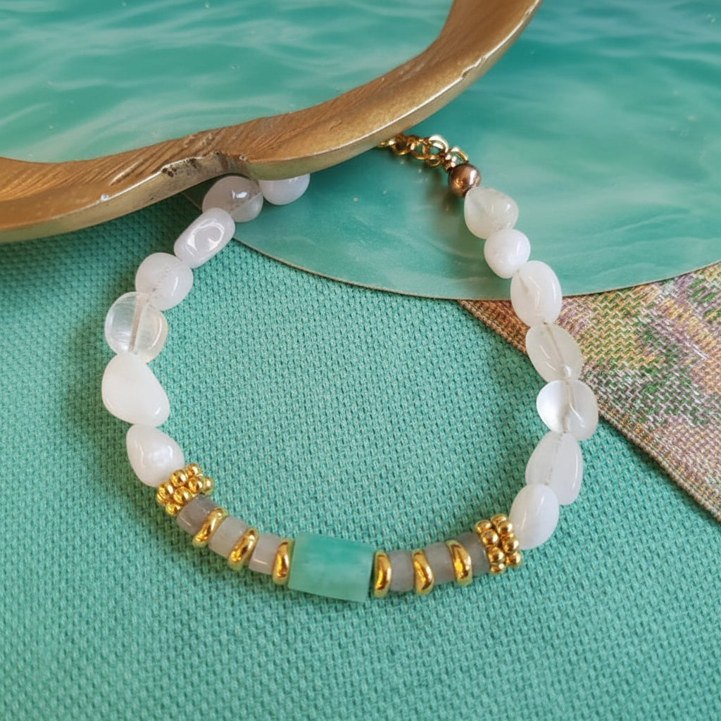 Armbånd amazonit og månesten - Adhya GINANDGER