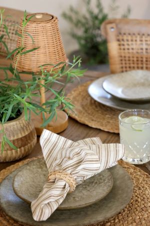 Servietring i Flet - Chic Antique - Naturfarvet Jute - Ø5,5 cm Chic Antique