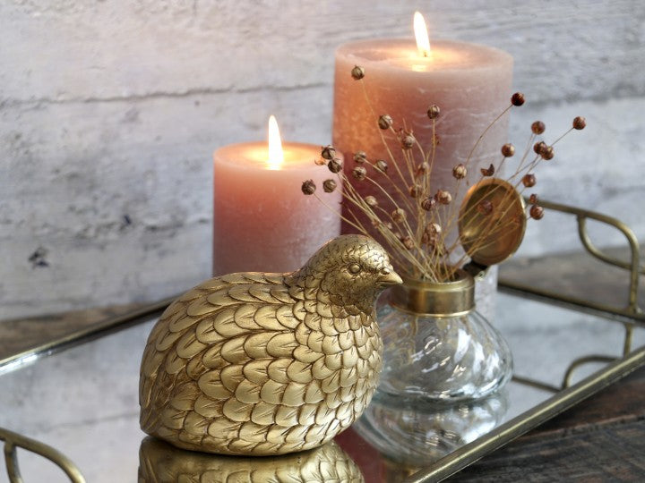 Dekorationsfugl i messing look - Chic Antique Chic Antique