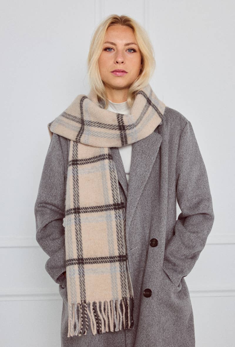 Tørklæde med store tern BYREN | ÉLINE L'ATELIER