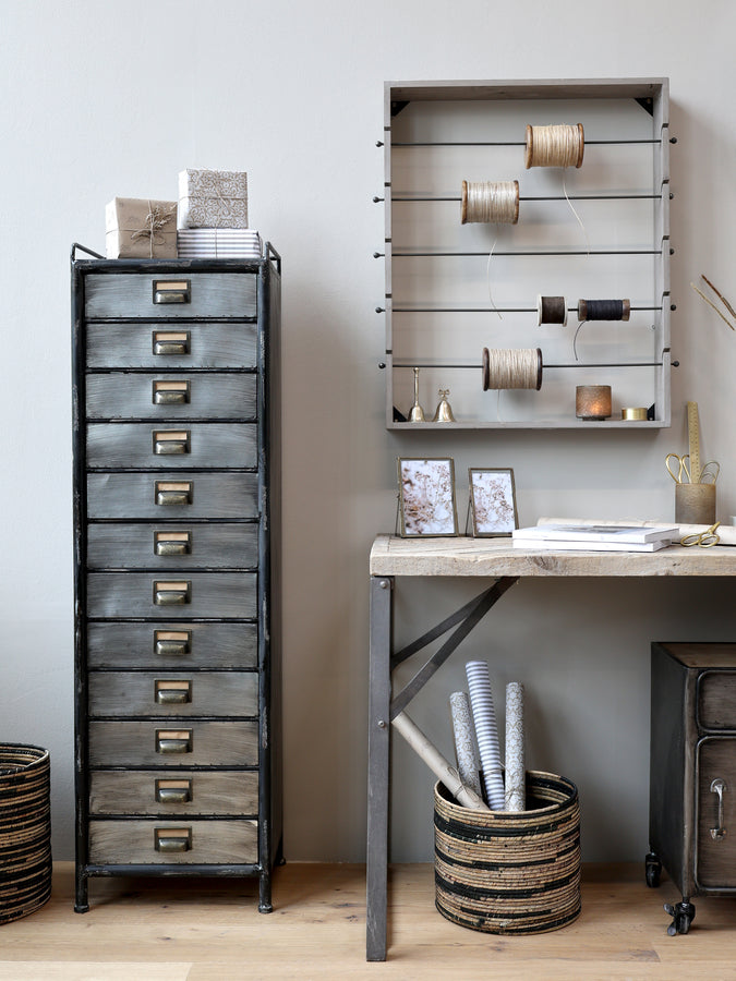 Vægophæng i Grantræ og Jern 80x65 cm - Chic Antique