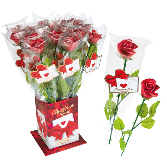 Rød rose i marcipan