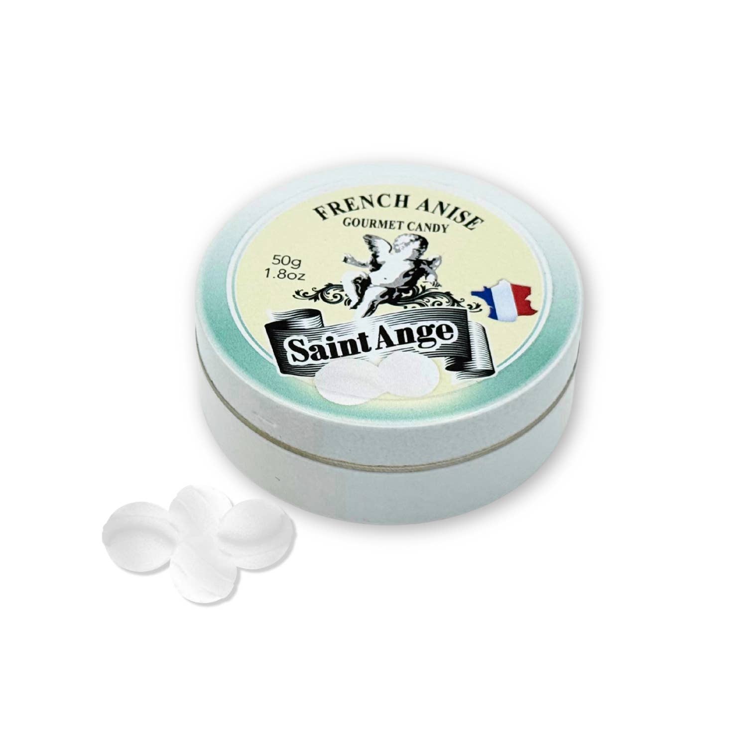 Saint-Ange Anis Pastiller 50g - Traditionelle Franske Slik Bonbon-France