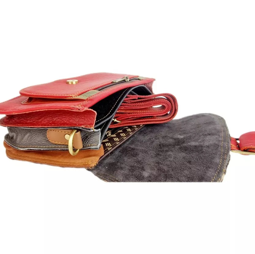 Skuldertaske i ægte læder ROND FUNKI - Saora Saora