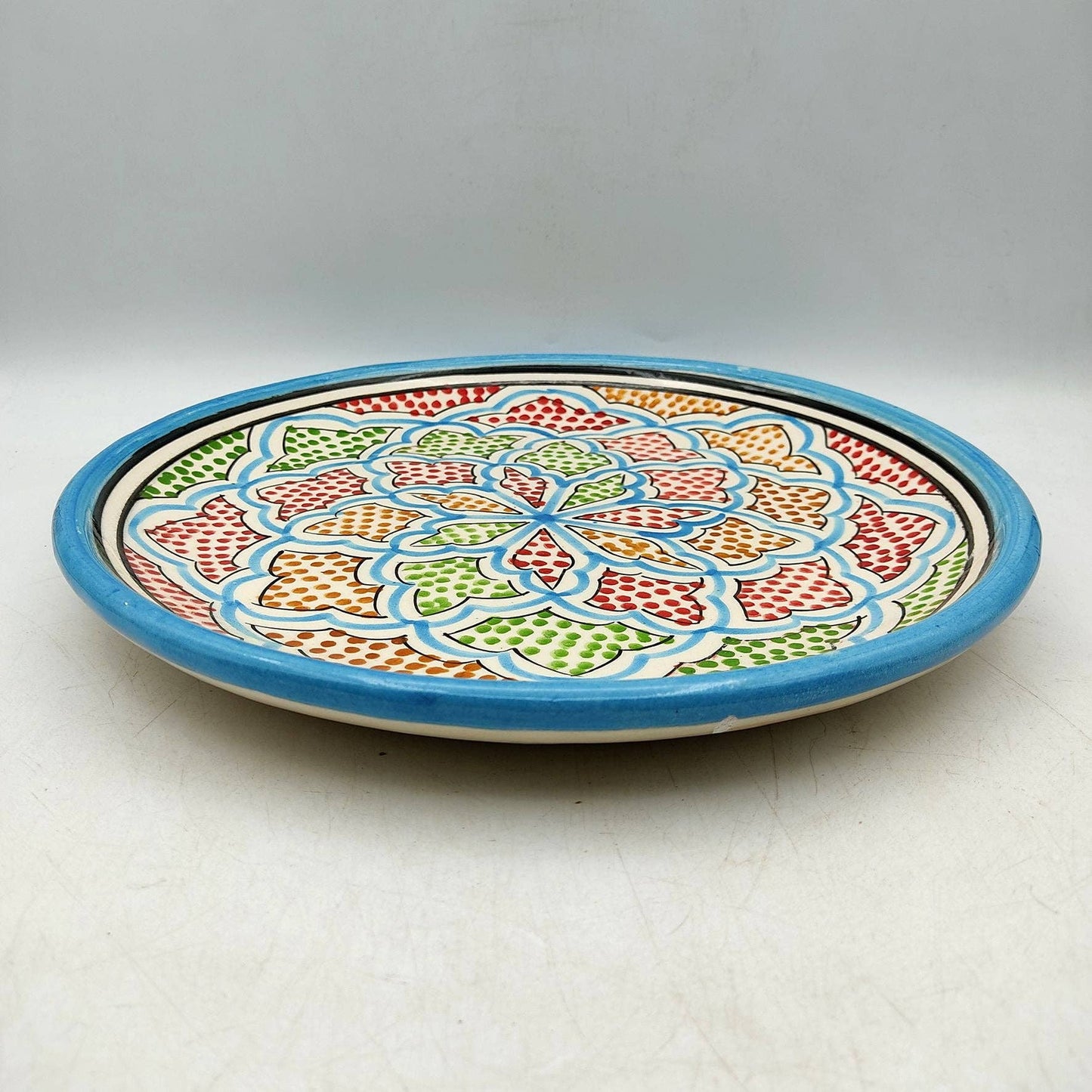 Håndlavet Marokkansk Terracotta Tallerken 28cm - Etnisk Keramik fra Safi Etnico Arredo