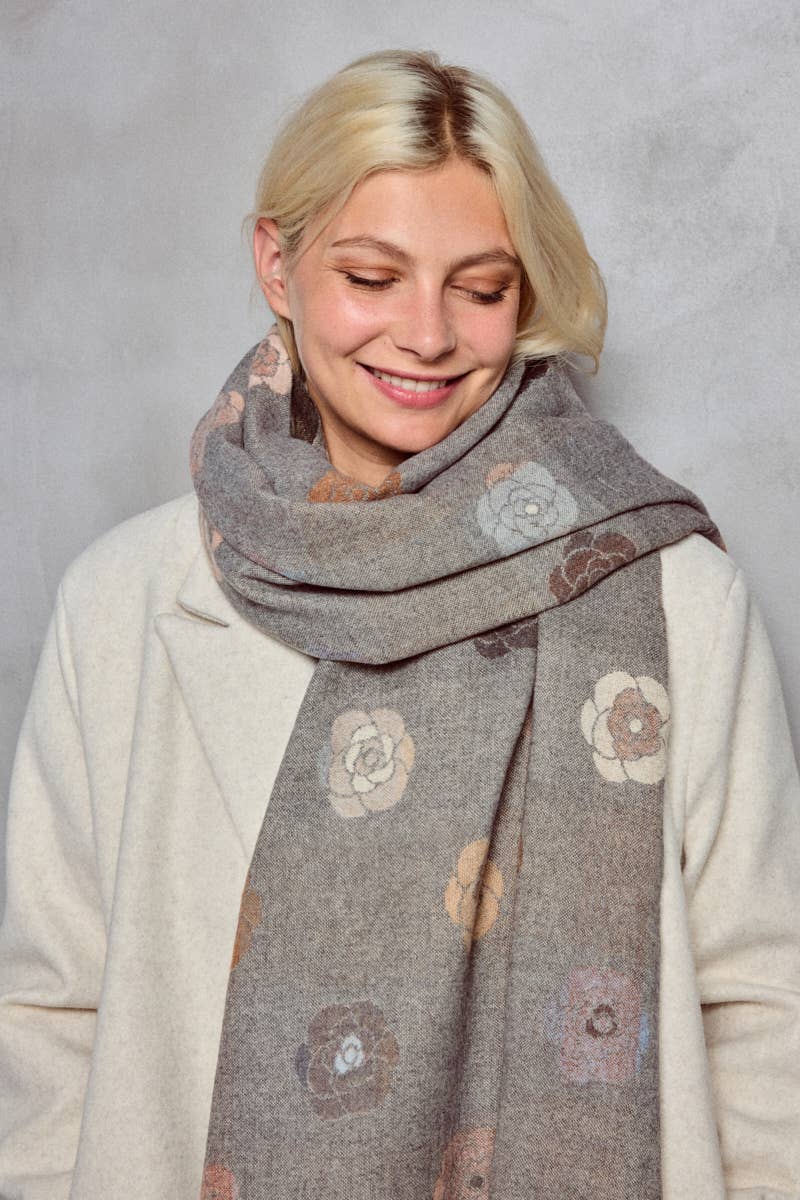 Vendbart Tørklæde med blomsterprint BYREN | ÉLINE L'ATELIER
