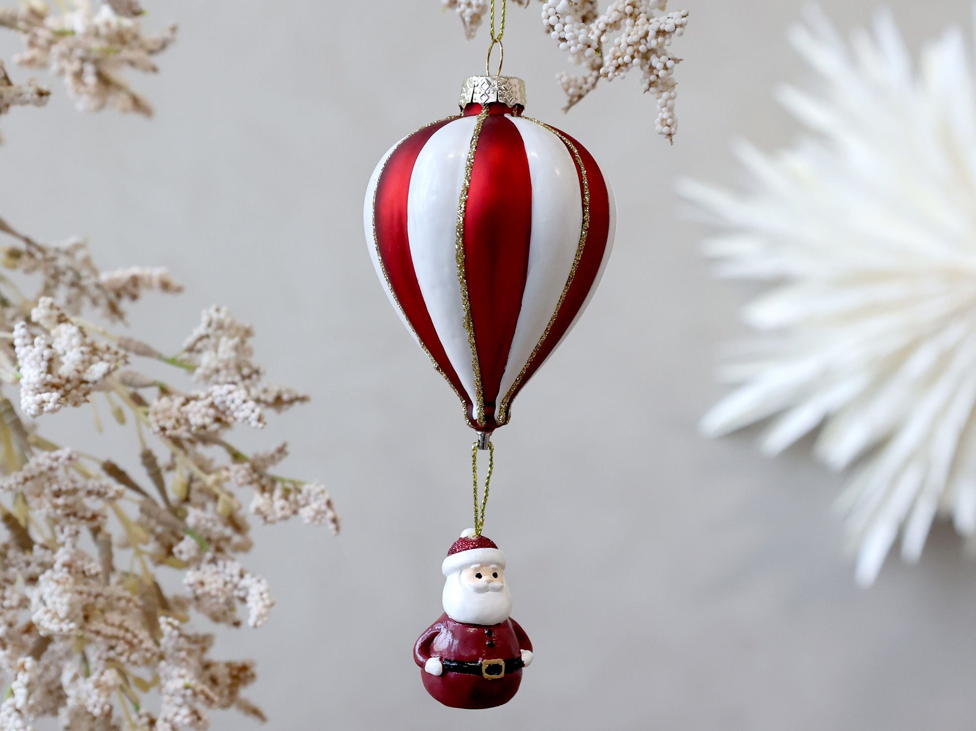 Luftballon med julemand julekugle - Chic Antigue Chic Antique