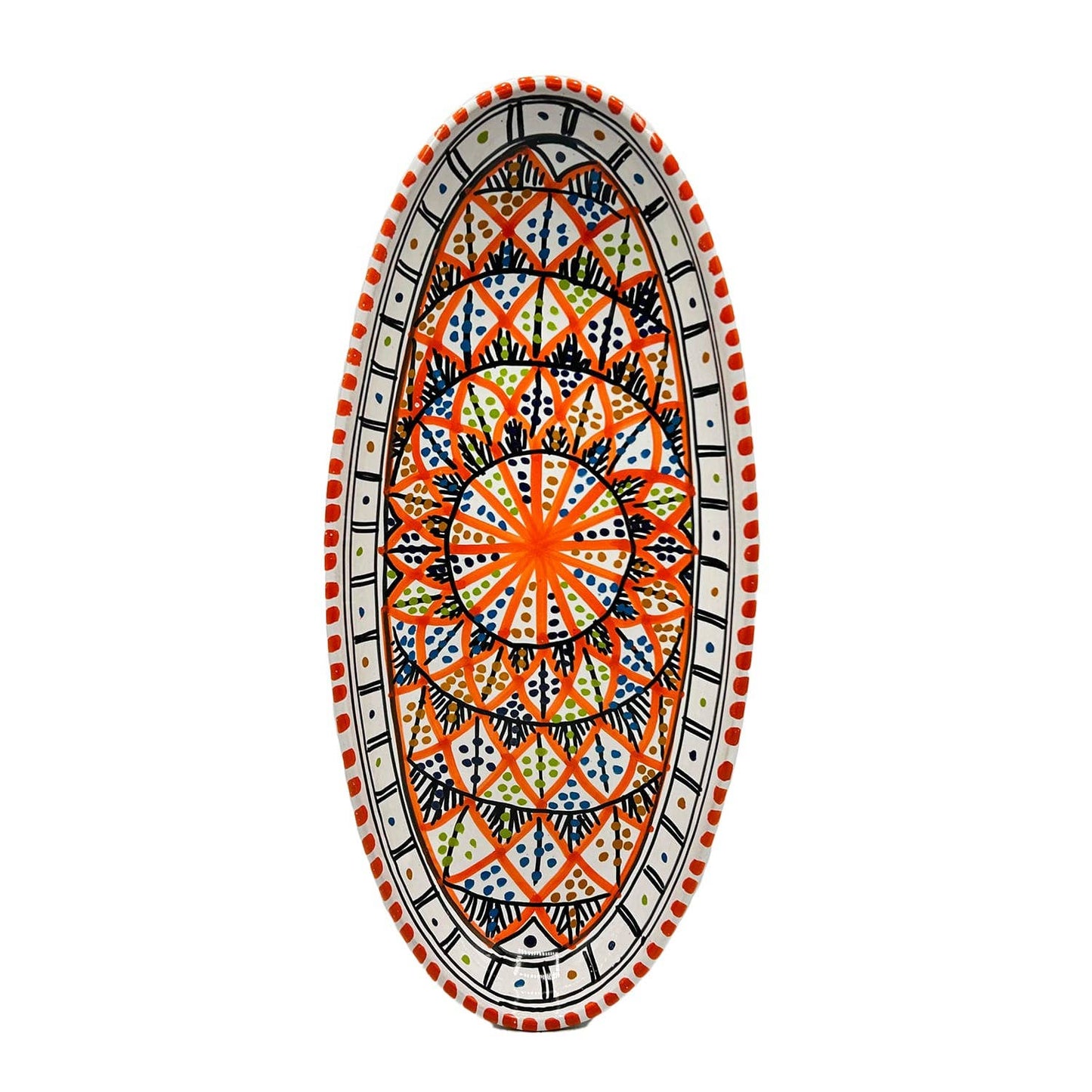 Håndmalet Tunesisk Keramikfad Orange - 40x20 cm Etnico del Mondo