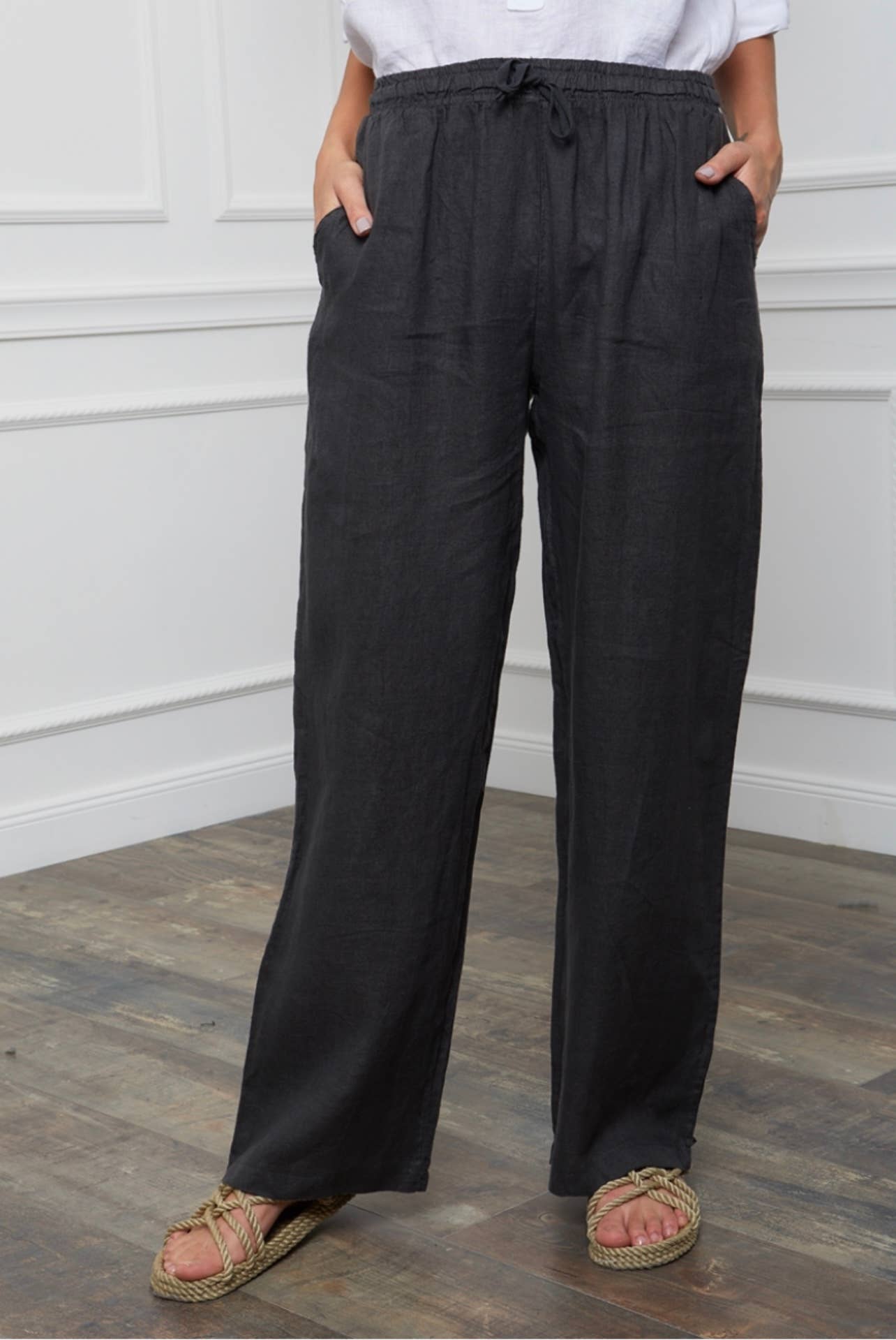 Bukser i 100% Hør med Snøre - Flere Farver | LÉA & LUC LÉA & LUC