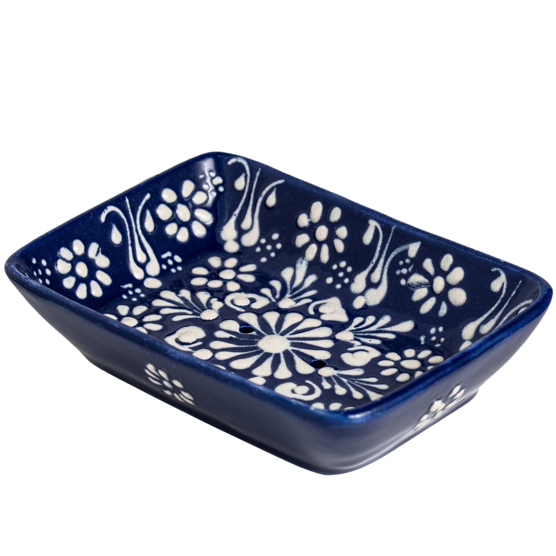 Håndlavet Keramisk Sæbeskåle med Dræn - Farverig Håndmalet Sæbeholder sæbeskål Ottoman