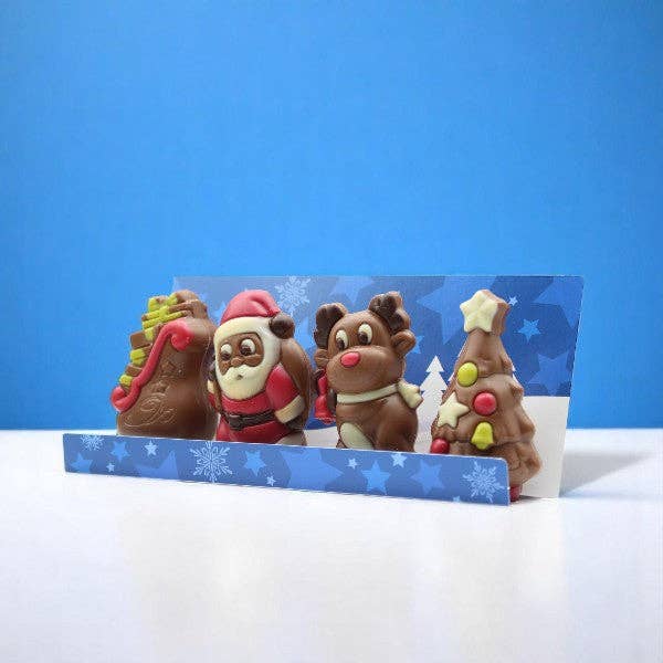 Julefigurer i mælkechokolade – Gaveæske med 4 figurer – 120 g Chokolade ADG Diffusion