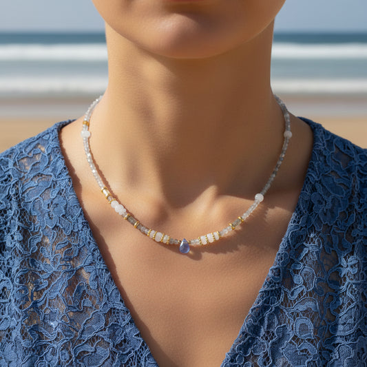 Halskæde chhavi cyanit sten GINANDGER