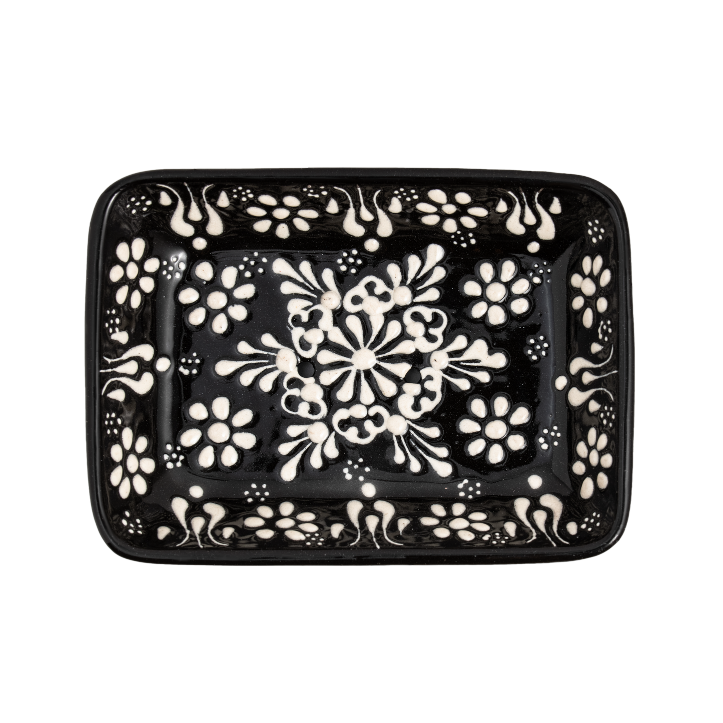 Håndlavet Keramisk Sæbeskåle med Dræn - Farverig Håndmalet Sæbeholder sæbeskål Ottoman