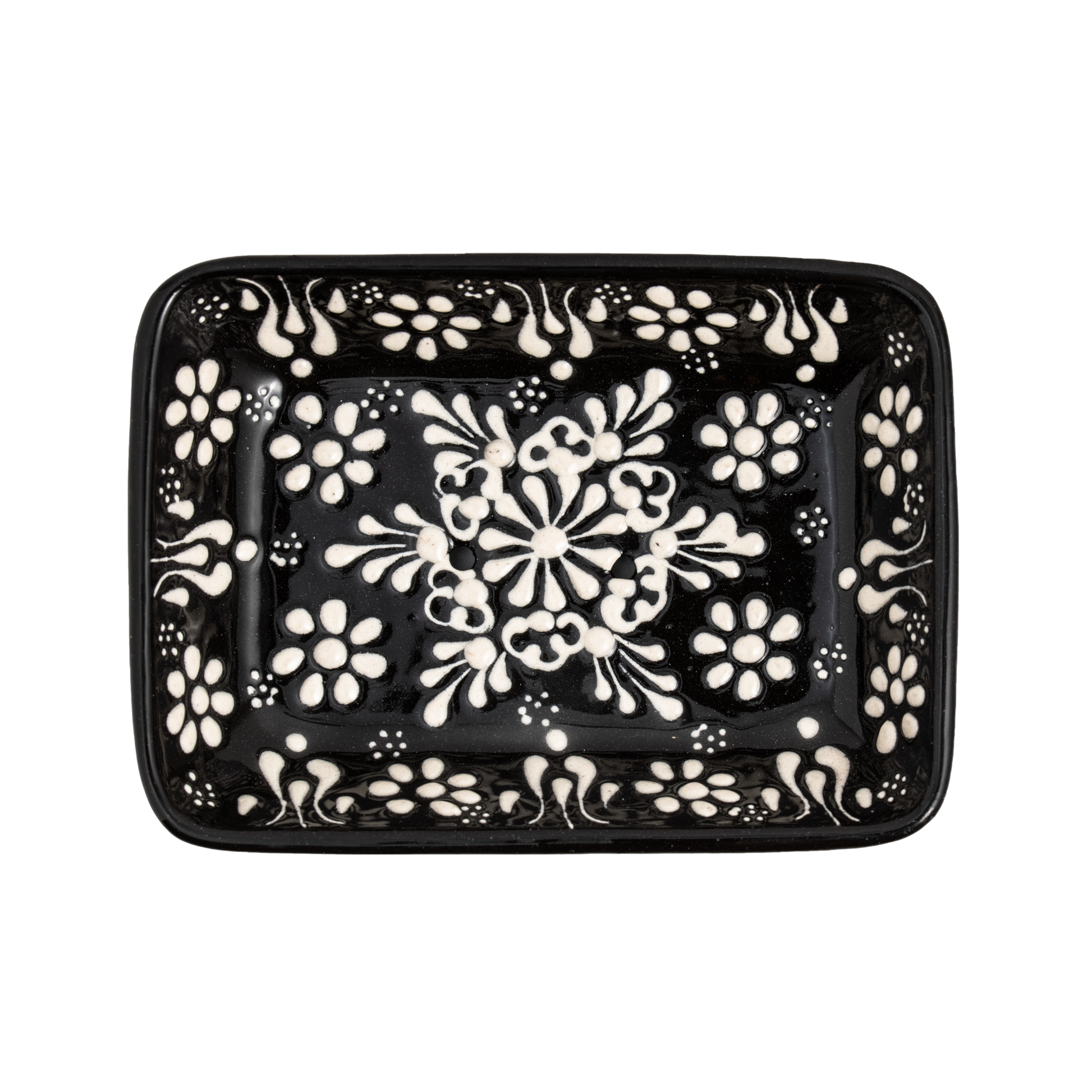 Håndlavet Keramisk Sæbeskåle med Dræn - Farverig Håndmalet Sæbeholder sæbeskål Ottoman