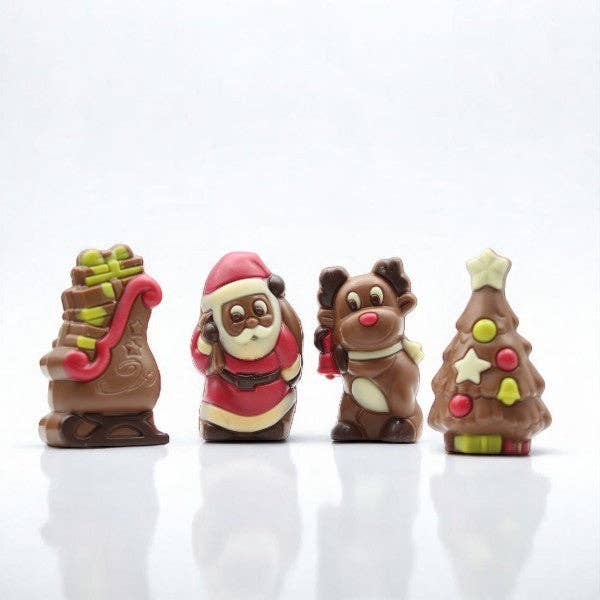 Julefigurer i mælkechokolade – Gaveæske med 4 figurer – 120 g Chokolade ADG Diffusion