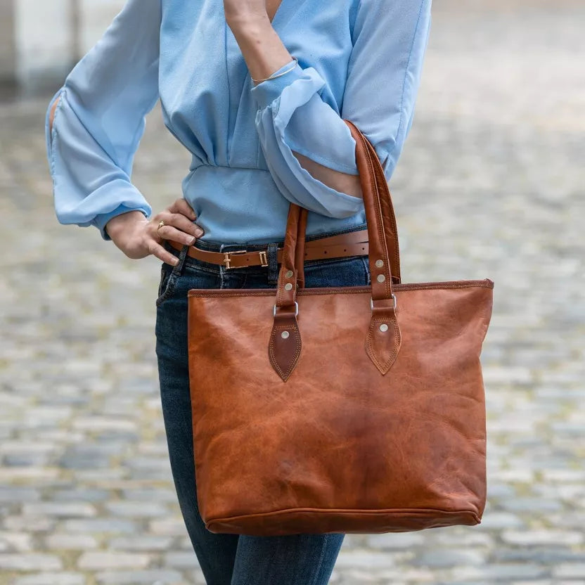 Håndlavet Shopper DJOBA SAORA i Læder Saora