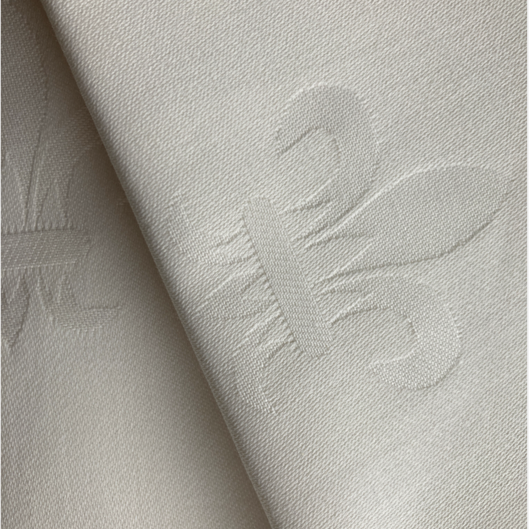 Fransk Lily Ivory dug - Damask - Jaquard