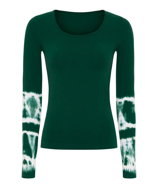 Andrea Langærmet Bluse – Tie Dye i Mørkegrøn fra Tim & Simonsen Tim & Simonsen L/XL