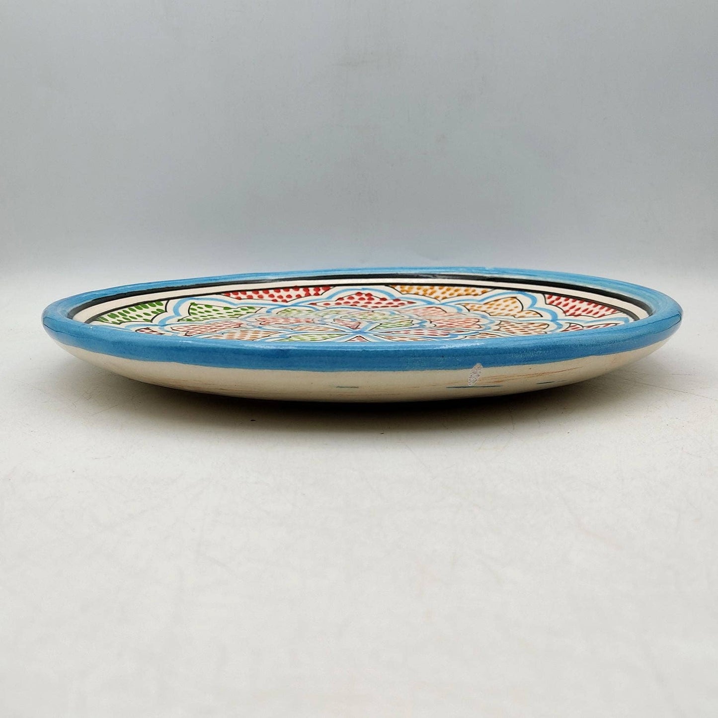 Håndlavet Marokkansk Terracotta Tallerken 28cm - Etnisk Keramik fra Safi Etnico Arredo