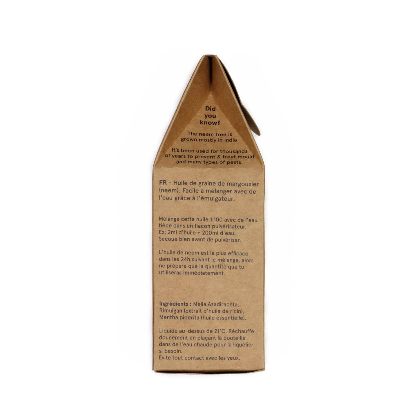 Neemolie Plantebeskyttelse, Koldpresset, 100 ml Botanopia