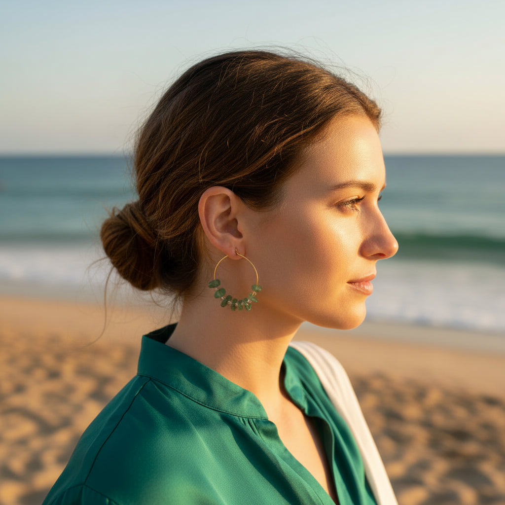 Øreringe Creoler Aventurin GINANDGER