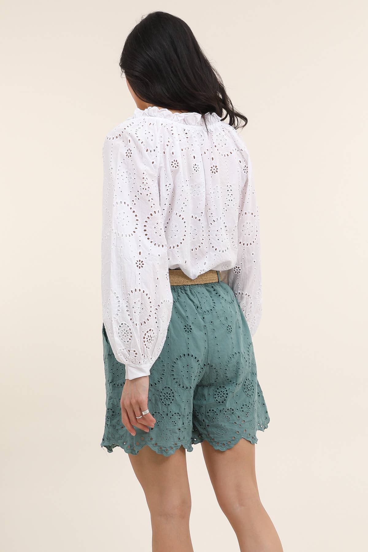 Bomuldsshorts Broderi Anglaise