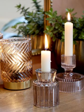 LED Lampe med Mønster Mocca Glas H13/Ø8,5 cm - Chic Antique Chic Antique