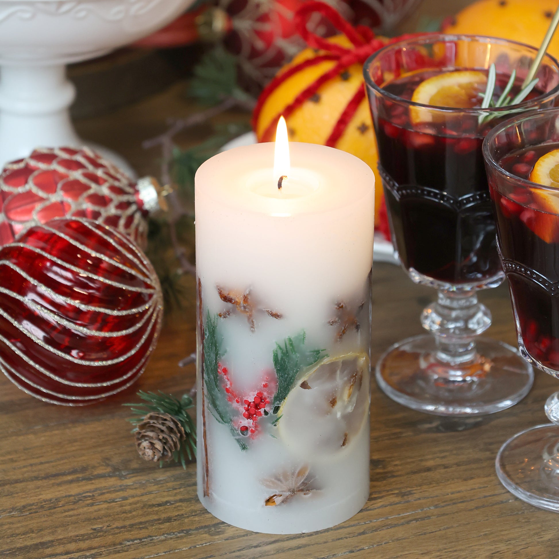 Bloklys med Julekrydderier H14/Ø7 cm - 38 Timer - Chic Antique Chic Antique