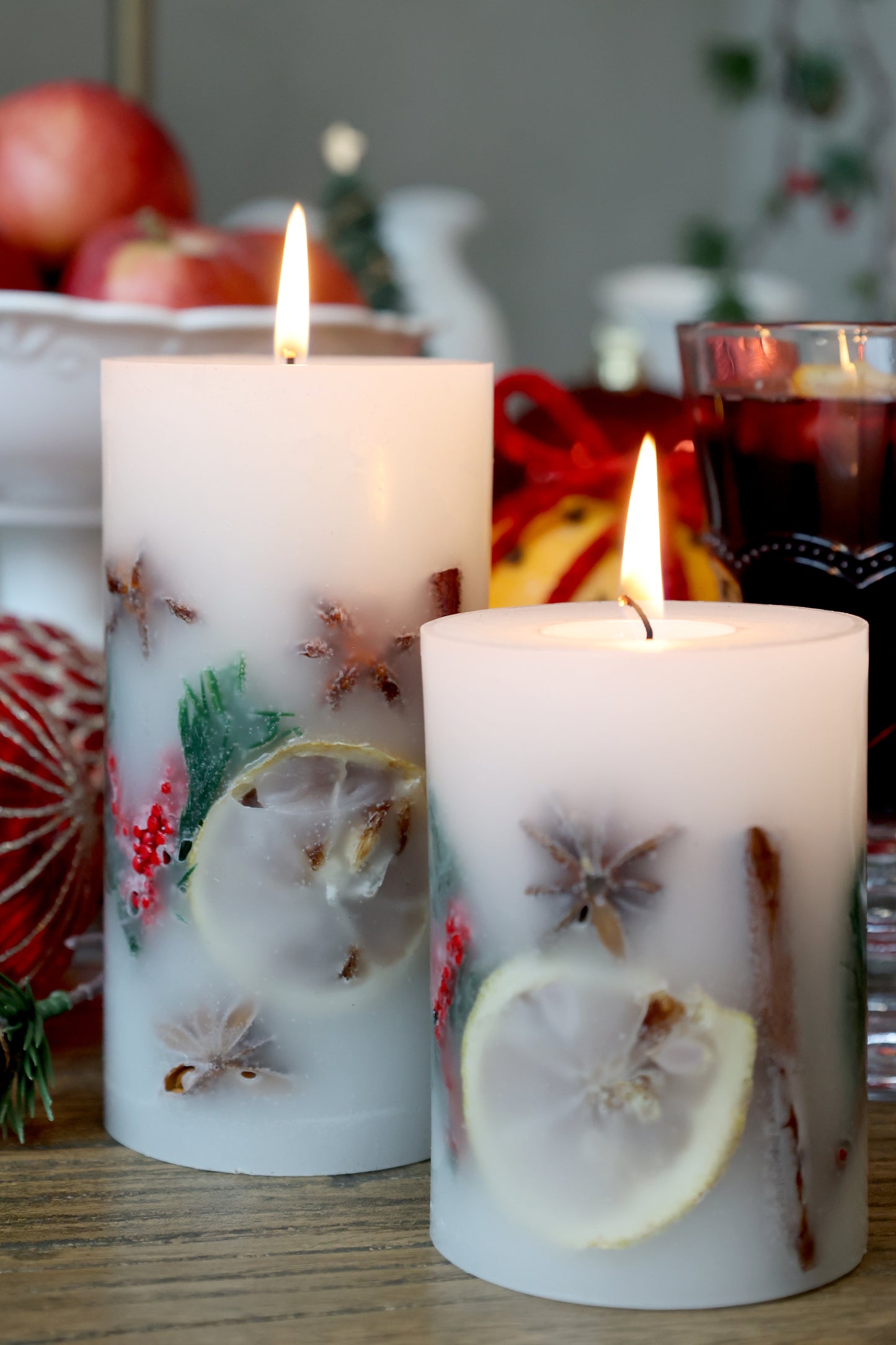 Bloklys med Julekrydderier H14/Ø7 cm - 38 Timer - Chic Antique Chic Antique