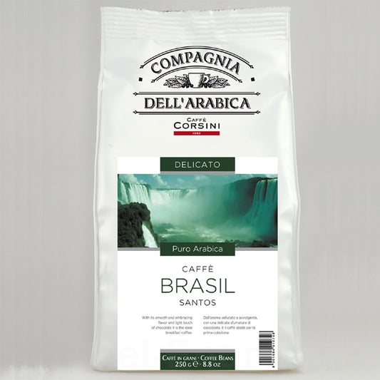 Hele kaffebønner Brasil Santos 250 gram