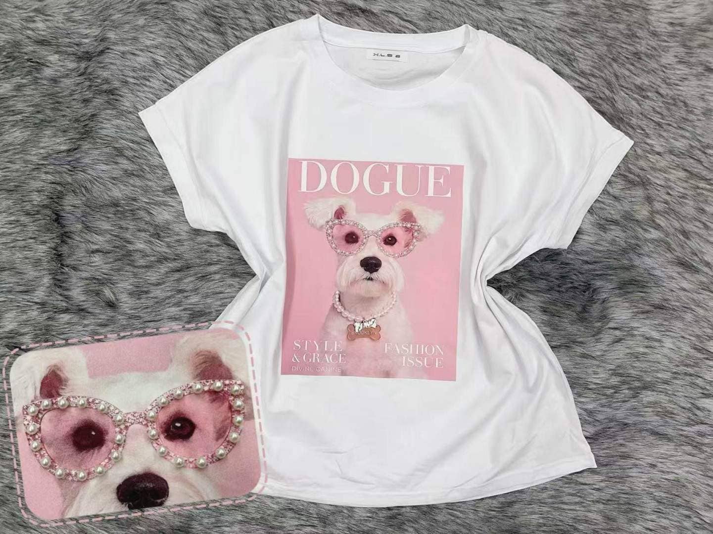 T-shirt i bomuld med tryk, trendy, premiumkvalitet JG122 T-shirt ISSYMA
