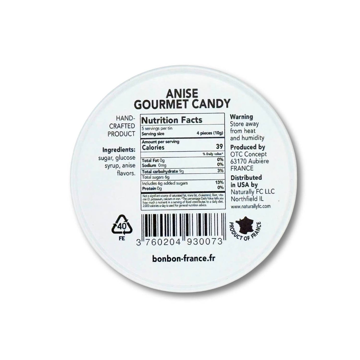 Saint-Ange Anis Pastiller 50g - Traditionelle Franske Slik Bonbon-France