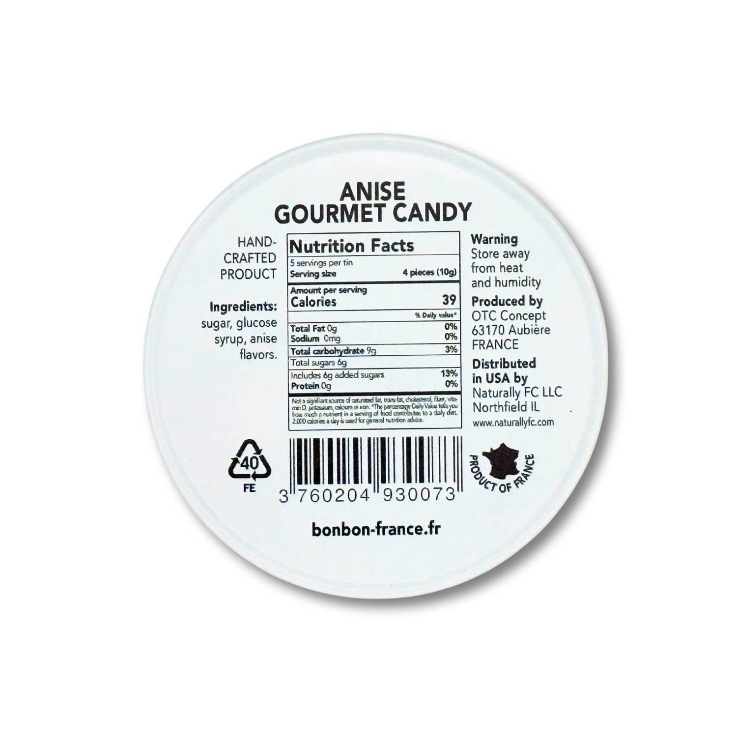 Saint-Ange Anis Pastiller 50g - Traditionelle Franske Slik Bonbon-France