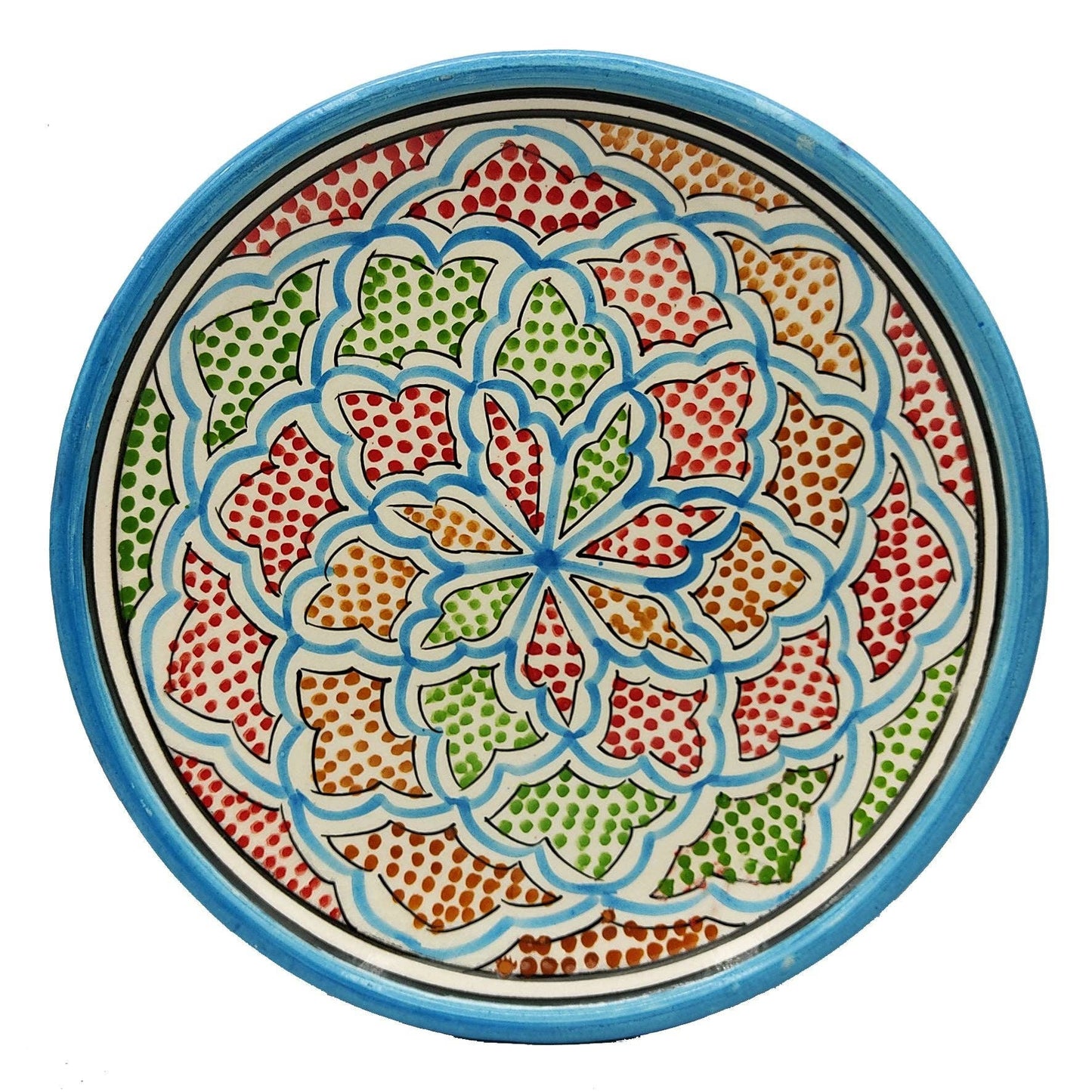 Håndlavet Marokkansk Terracotta Tallerken 28cm - Etnisk Keramik fra Safi Etnico Arredo