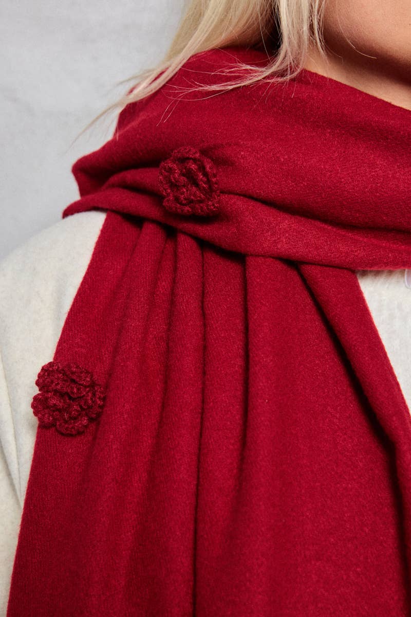 Tørklæde med broderede blomster FL216DF BYREN | ÉLINE L'ATELIER