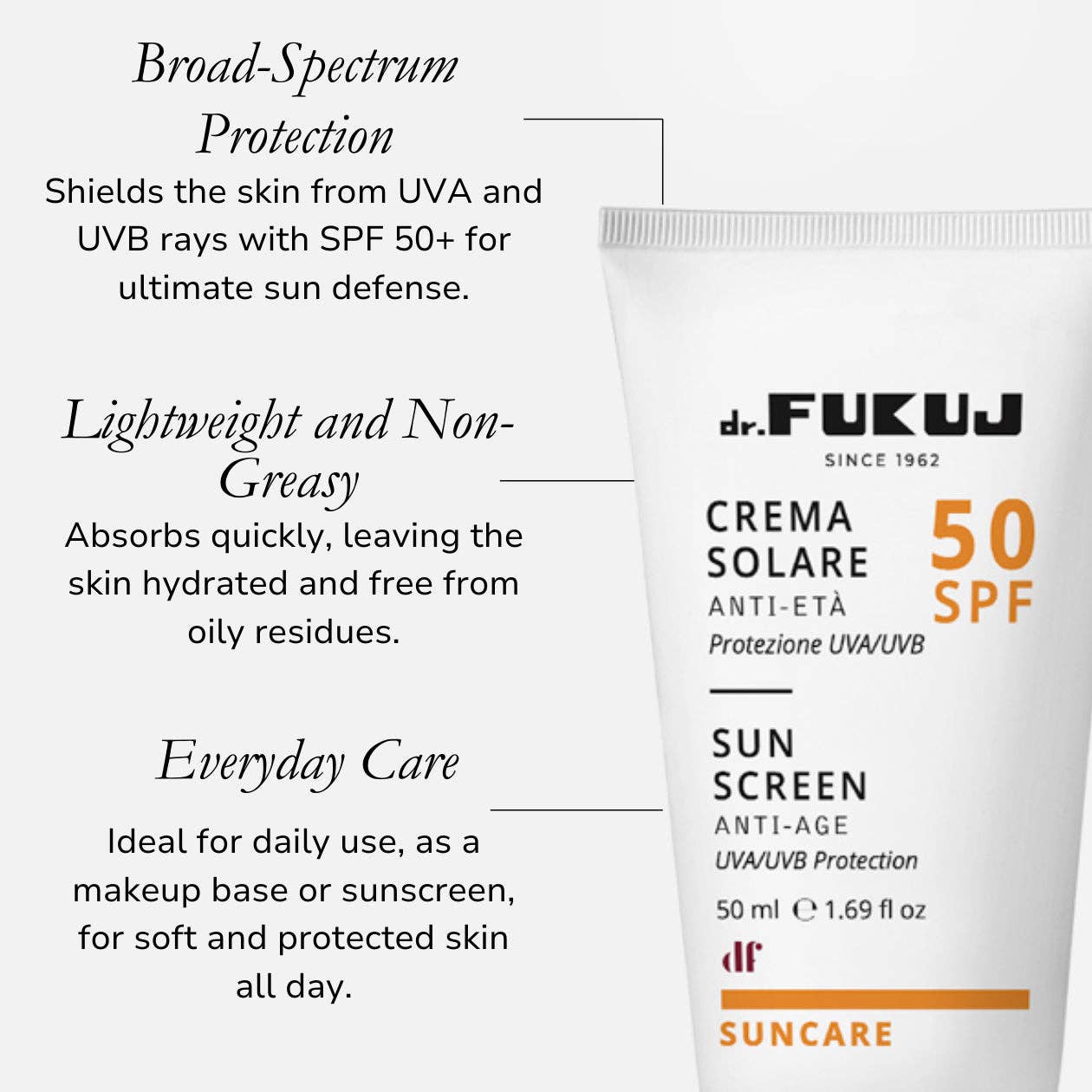Anti-aging ansigtscreme med SPF 50+ – 50 ml | Dr. Fukuj Solcreme Dr. Fukuj