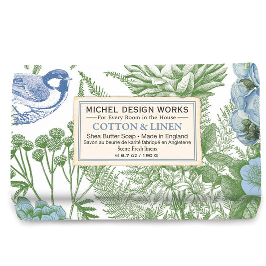 Håndsæbe Medium Bar Cotton & Linen - Michel Design Works 190g Michel design works