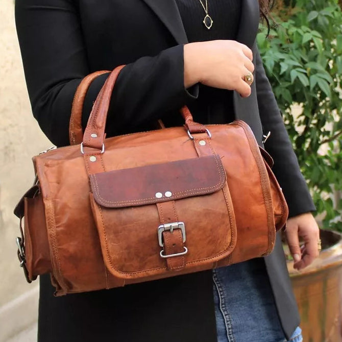 Bowlingtaske i Ægte Læder med Lynlås SOARA Saora