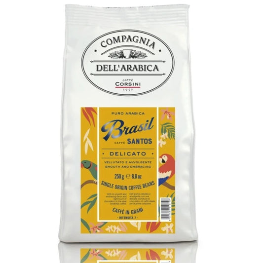 Hele kaffebønner Brasil Santos 250 gram